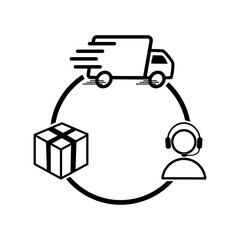 Supply chain line icon.Line style for website or mobile app. Flat vector illustration design isolated on white background.