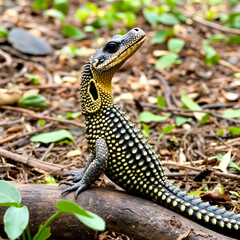 Obraz premium Crotalo cornudo en el Parque Nacional de Cahuita, en la costa del Caribe, en el sureste de Costa Rica
