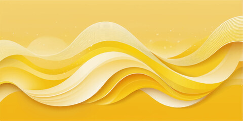 An abstract vector illustration featuring an orange and yellow wave pattern with flowing lines is a vibrant design concept for a digital backdrop or web banner