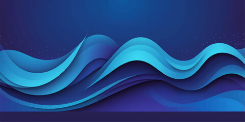 Abstract blue wave vector illustration with a dynamic futuristic flow design for a modern business concept web backdrop