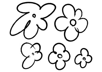 Simple Flower Drawings Collection of Hand-Drawn Floral Elements for Design and Decoration