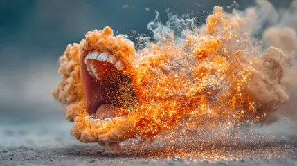 Fotobehang Abstracte kunst Vibrant explosion of color and energy captured in a surreal expression of sound and movement  © Alevtina