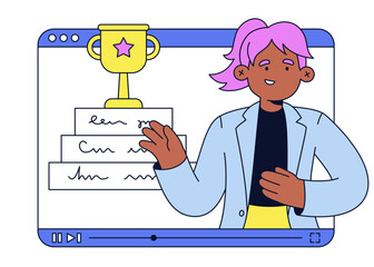 Career coach talking about how to succeed