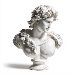 Obraz premium classic greek sculpture bust isolated, clean white background