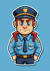 Cartoon police officer in uniform