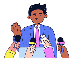 Press conference and public speaking