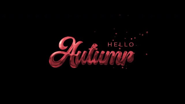 Attractive 'Hello Autumn' typography animation. Great for digital advertising, seasonal sales, and social media content. Features alpha channel for effortless overlay.