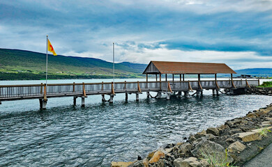 Wonderful views of Iceland's second largest city, Akureyri, with expansive views of the mountains in the background.