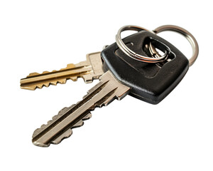 Car key with travel keychain icon Isolated on a transparent background