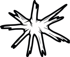 Vector Sunburst shape with jagged rays radial pattern silhouette Illustrator