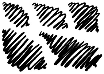 Abstract Scribble Elements in Various Shapes and Sizes, Suitable for Design Projects and Backgrounds