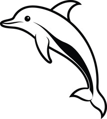 Naklejka premium dolphin vector illustration jumping in ocean