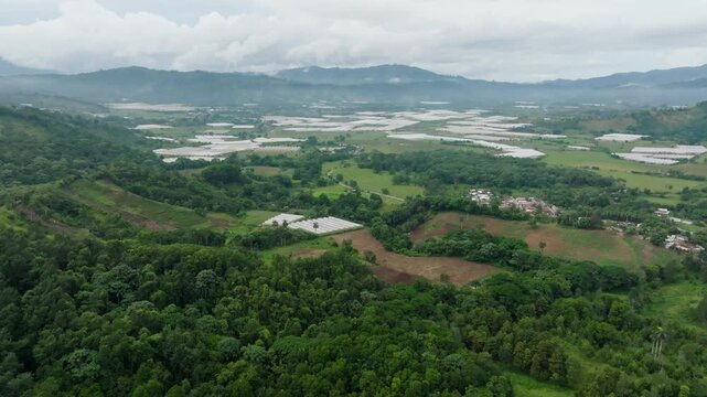 Vegetable greenhouse and landscapes in Ranco Arriba, Ocoa, Dominican Republic