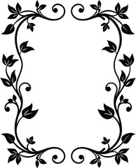 Decorative floral frame with ornamental design and flower elements