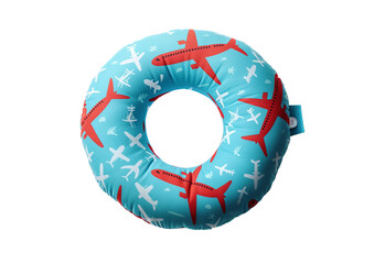 Neck pillow with airplane icon isolated on a transparent background