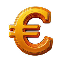 Obraz premium golden euro sign 3d render icon in cartoon plastic style minimal isolated on white background.