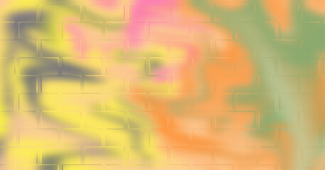 Fototapeta premium Graffiti Brick Wall Background – Abstract Colorful Swirl Texture Art. Modern Abstract Colorful Blurred Glassed Gradient background. Ribbed glass texture