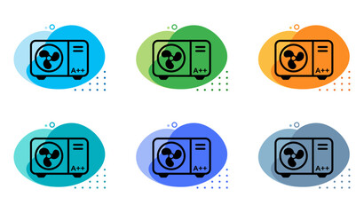 Heat Pump Icon Energy Efficient, with A++ Rating. Template vector background.