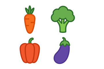 Vibrant collection of fresh healthy garden vegetables including carrot broccoli bell pepper and eggplant for nutrition