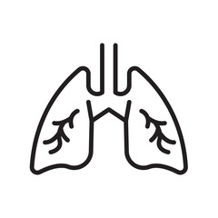Editable Lung Line Icon