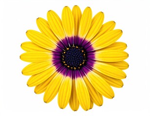Vibrant yellow flower with purple center (1)