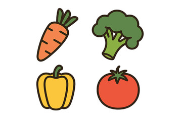 Colorful collection of fresh healthy vegetables including carrot broccoli bell pepper and tomato for healthy eating and nutrition