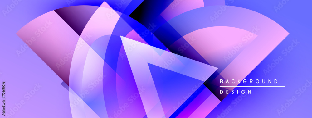 Poster abstract flowing shapes, vibrant purple hues, modern design. gradient blends create dynamic visual e