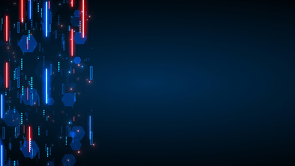 Digital Flow with Neon Light Beams Business Corporate Technology Particles Background 