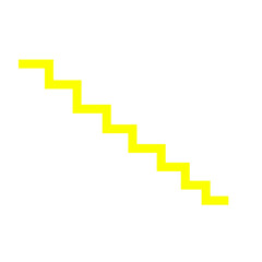 Fototapeta premium An asymmetrical yellow staircase outline in transparent background png