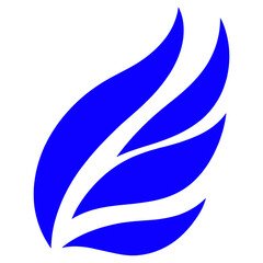 Abstract Wing blue Icon PNG, Isolated on Transparent Background, Simple Design, Vector Graphic