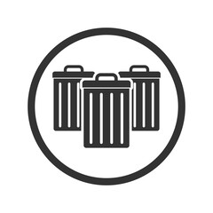 Recycle Bin Trash and Garbage icon isolated on transparent background