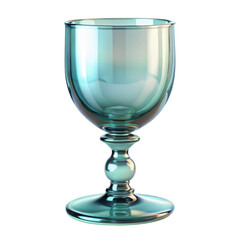 Elegant blue wine glass isolated on transparent background for a special occasion