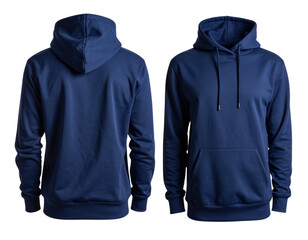  Minimalist Sportswear Hoodie in Navy Blue, Full Front and Rear Display