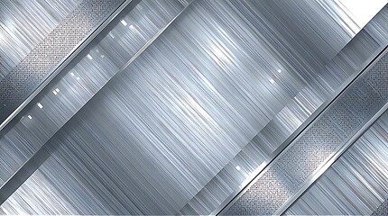 Multiple overlapping brushed steel layers with diagonal lines and soft metallic light. Great for high-tech walls, elevator interiors and modern industrial architecture.