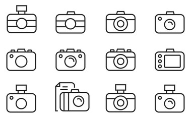 Icon set of camera.