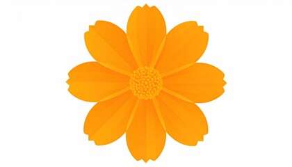 Orange flower, symmetrical design on white background