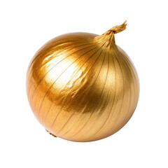 Golden onion isolated on transparent background, a symbol of wealth and success