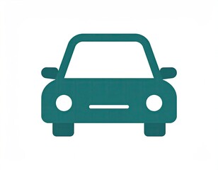 Obraz premium Teal car icon, front view (1)