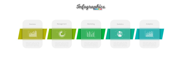 Infographic design template. Progress bar with translucent elements. Vector infographic illustration can be used for chart, diagram, web design, presentation, workflow layout