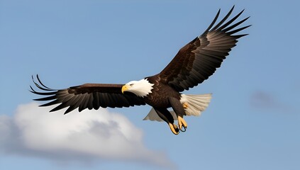 Majestic Eagle Soaring Through the Sky in Dramatic Light