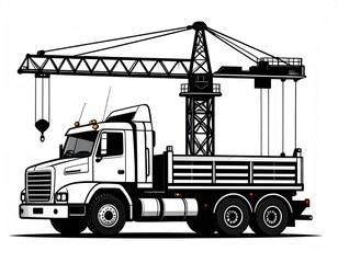 Crane truck, side view