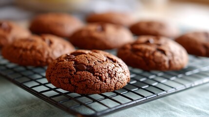 Fototapeta premium Gooey Brownie Soft Cookies background.