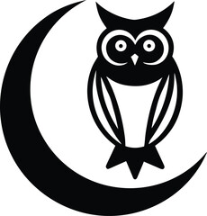 Cute cartoon owl vector illustration on white background