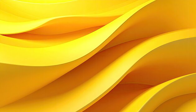 Abstract 3D yellow wavy forms