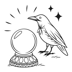 Mystical glowing crystal ball with shimmering magical sparkles and light effects