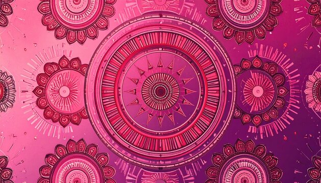 Abstract geometric pattern, pink and red circles