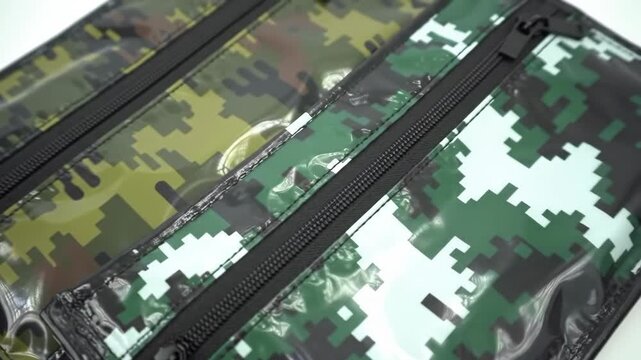 Camouflage pattern pouches with zippers for small items storage