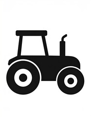 Simple black silhouette of a tractor