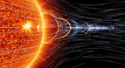 Solar flare magnetic field lines sun corona space weather event