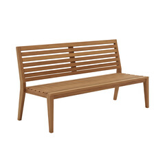Wooden bench with a modern design, isolated on white or transparent background, PNG format.